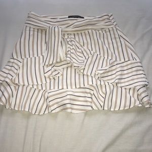 Blue yellow stripped white flowy skirt Forever 21